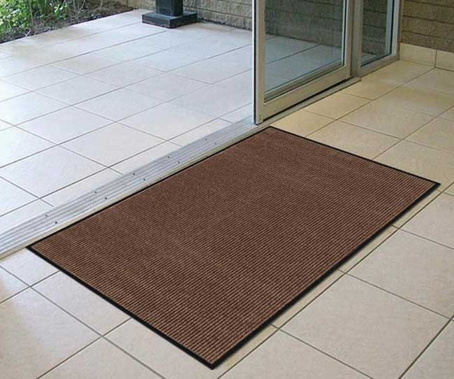 90cm Brown Anti Trip Ribbed Polypropylene Carpeting Entrance Foyer Thick Matting 
