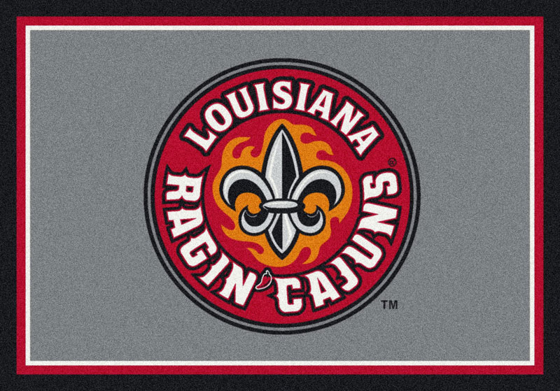 Area Rug with Louisiana (Lafayette) Ragin Cajuns sports team logo!. 